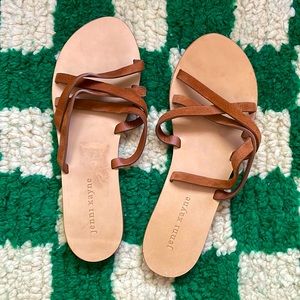 Never been worn! Jenni Kayne slip-on strap sandal suede saddle size 38.5